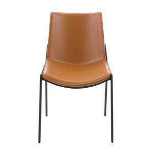 Chaise de salle à manger sans accoudoirs en cuir de selle simple et durable avec cadre en acier au carbone pour la maison, l'<span class=keywords><strong>appartement</strong></span>, la villa, la <span class=keywords><strong>location</strong></span>, <span class=keywords><strong>le</strong></span> restaurant - Product Image 6