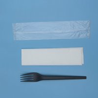 Doos Bruiloft Kids Case Met Doorzichtig Goud Papier Zware Sets Kleine Fama Hotel Plastic Bestek Gehamerd Ayd Familie Fruit Vork Plastic