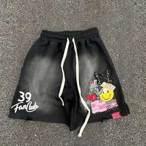 Shorts de survêtement unisexe XH Custom 2026, nouveau style vintage délavé, broderie patchwork, streetwear, cordon de serrage, décontracté, personnalisable OEM - Product Image 2