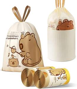 Huamaohengchun Bolsas de 4 Galones con Estampado de Capibara, con Cordón, de LDPE, Resistentes a Desgarros, con Control de Olores, Cierre Seguro y Asa Larga - Product Image 1