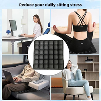 Coussin de siège ergonomique 3D gonflable en TPU+LYCRA pour avion, bureau, voiture, respirant, soulagement de la pression pour une longue assise, soutien sciatique