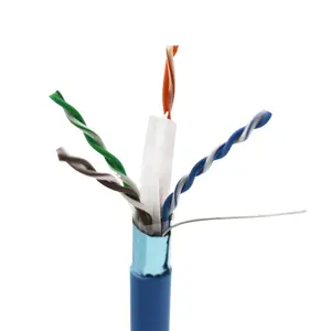 Cable Lan Cat6 FTP Patch Cord 23AWG Cable de red de cobre con caja de chaqueta de PVC con precio por metro para redes