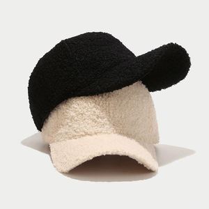 Trendy Lamb Wool 6-Panel Baseball <b>Cap</b> <b>for</b> Women and <b>Men</b> Warm and Stylish <b>for</b> Autumn <b>Winter</b> Outside Travel - Product Image 3