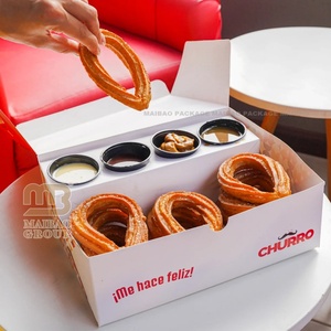Frittelle ecologiche Churros Friendly salsa vassoio scatola torta patatine fritte ciambelle biscotti Sushi Brownie carta porta via scatola di imballaggio - Product Image 1
