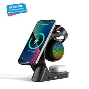 Haut-parleurs Bluetooth portables mini intelligents en gros d'usine, multifonctions 5-en-1, chargeurs sans fil rapides pour téléphones mobiles - Product Image 1