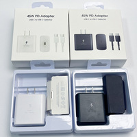 45W PD 3.0 USB-C Hızlı Şarj Cihazı, AB/BK/ABD Prizleri ve Tip-C - Tip-C Kablo Kombosu ile S21/S22/S23/S24/S25/S26 için