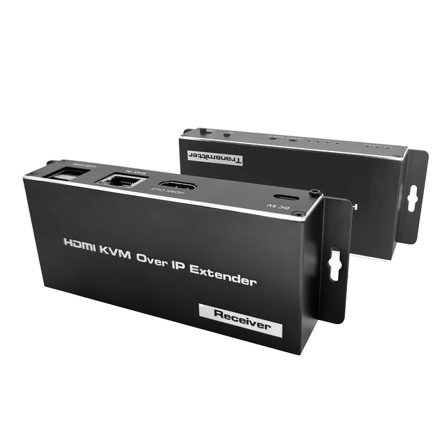 SYONG 4K 200M HDMI Extender Over IP RJ45 POE Cat5e Cat6 KVM HDMI Extender With Usb Mouse Keyboard HDMI KVM EXTENDER