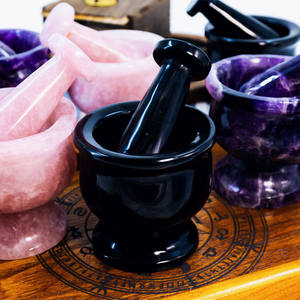 טוחן ומעך קריסטל רוז קוורץ, דגם סיטונאי, גילוף ידני, חריטה, אמנות עממית לקישוט הבית וחתונות - Product Image 3