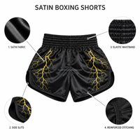 Shorts de boxe personnalisés pour hommes, Muay Thai, Kickboxing, satin, taille haute, bande élastique, coupe ample, shorts d'entraînement et de combat