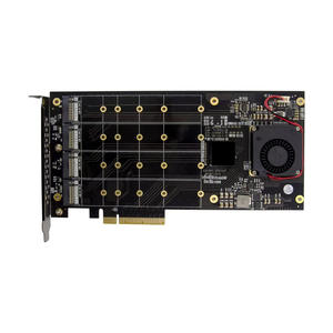 Meo 4-Port Pcie 3.0 Nvme <span class=keywords><strong>M</strong></span>.2 Ssd Adapter Kaart (X8 32Gbps Mkey Win10/Linux Compatibiliteit) Op Voorraad - Product Image 1