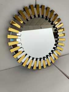 Modern benzersiz 3D Sunburst tüm cam venedik yuvarlak duvar aynası dekorasyon çıkartmaları 3Ft veya 91cm yeni - Product Image 5
