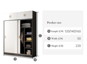 <span class=keywords><strong>Armario</strong></span> de Almacenamiento Moderno y Sencillo <span class=keywords><strong>con</strong></span> Puerta Corredera para Dormitorio Familiar <span class=keywords><strong>Pequeño</strong></span> o Habitación de Alquiler - Product Image 4