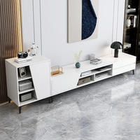 Meuble TV et Table Basse en Bois Durable, Style Minimaliste Moderne, Luxe Léger, Écologique, Gain de Place, Montage Facile pour
