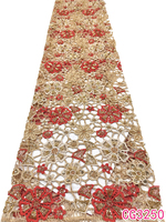 Nouveau tissu en dentelle perlée à la main avec sequins pour fête, tissu en dentelle guipure africaine lourdement perlée, tissu en dentelle de mariage pour mariée