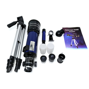 Télescope astronomique réfracteur 70 mm/360 mm avec trépied et viseur bleu, grossissement 18X-60X pour enfants, adultes et débutants - Product Image 6