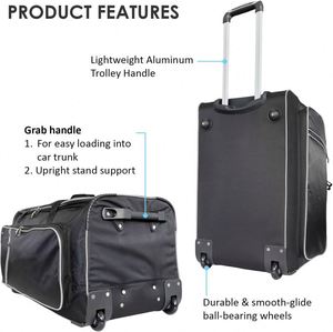 BSCI Free Rolling <b>Dance</b> <b>Costume</b> <b>Bag</b> with Hanging Cosmetics and Garment Rack Sample <b>Dance</b> <b>Bag</b> - Product Image 4