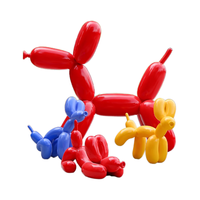 Pour Pop Art Style géant brillant rouge FRP ballon chien Sculpture résine artisanat pour moderne maison et jardin décor