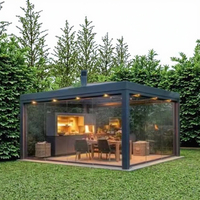 Kit de support de pergola en aluminium préfabriqué pour véranda, abri solaire rétractable avec revêtement en poudre d'aluminium, écran pare-soleil pour patio