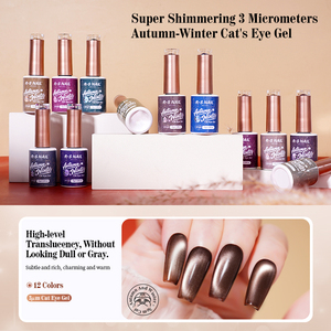 Esmalte de <span class=keywords><strong>Uñas</strong></span> en Gel Magnético R S Nail, Nuevo, 12 <span class=keywords><strong>Colores</strong></span> Otoño-Invierno, 3μm, Efecto Ojo de Gato, Color OEM, 15ml, Sin Hema, Resina, UV - Product Image 2