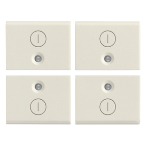 Wall <b>Switches</b> 1M Symbol I O White 4 Pack 5x1.9x1.3cm - Product Image 1