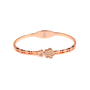 Bracelet en cristal, acier inoxydable 316L, plaqué or PVD, design floral, bijoux pour femmes - Product Image 2