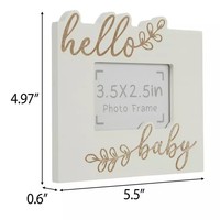 Cadre photo de table Hello Baby, cadre cadeau personnalisé, cadre en bois fait main, écologique, créatif, cadres photo de table