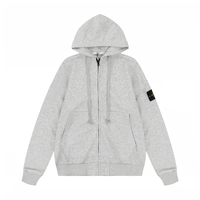 Blouson à capuche coupe-vent classique en coton 100% brodé, style décontracté automne, pour homme
