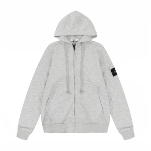 Blouson à capuche coupe-vent classique en coton 100% brodé, style décontracté automne, pour homme - Product Image 4