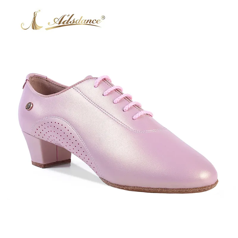 Adsdance sapatos rosa básicos para prática e ensino, cha-cha, rumba, samba, jive, passo doblo, salsa, bachata, tango A1002-0500