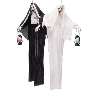 Linterna de mano de Halloween con diseño de caballo, demonio, monja, fantasma colgante, ojos brillantes, decoración colgante de ambiente de terror en blanco y negro - Product Image 5