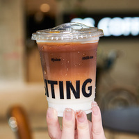 Transparent jetable Logo personnalisé imprimé personnalisé en plastique PET tasse à boire tasses à café froid avec couvercles