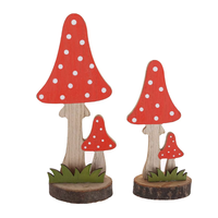 Décorations de fête Wonderland Vintage Wood Mushroom Centerpieces Table Topper Decor