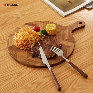 Tabla de Cortar Redonda Multiusos Personalizada al por Mayor, Grande, de Madera de Acacia con Nogal para Cocina - Product Image 4