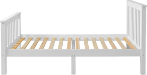 <span class=keywords><strong>Letto</strong></span> <span class=keywords><strong>Singolo</strong></span> Pieghevole in Legno di Pino Massiccio da 3 Piedi con <span class=keywords><strong>Testiera</strong></span> e Piedi Bassi, Design Moderno, Bianco 198Lx98Wx82H - Product Image 6