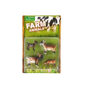4 tipos embalagem mista animal da fazenda figura de brinquedo, de plástico cabra para crianças 2022