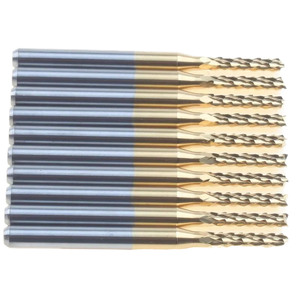 Fresa de carburo sólido recubierta de TiN dorado con dientes de maíz, brocas de router de acero de tungsteno para PCB, cortador de fresado CNC para fibra de carbono - Product Image 1