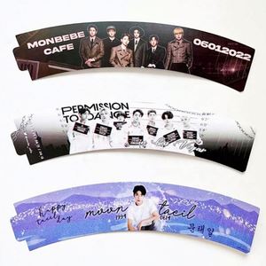 Manchons personnalisés pour gobelets à café en papier 9oz 10oz avec support isotherme cadeau Kpop Cupsleeve - Product Image 2