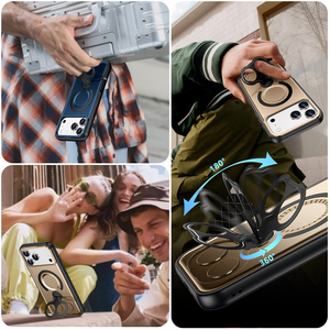 Funda Protectora Magnética Antigolpes con Anillo de Soporte para Dedo para iPhone 15 <span class=keywords><strong>Plus</strong></span>, 12 Pro <span class=keywords><strong>Max</strong></span>, 17 Pro <span class=keywords><strong>Max</strong></span> - Product Image 4
