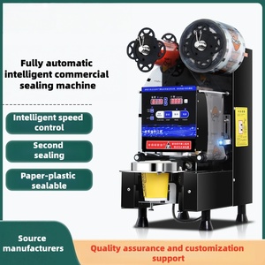 Máquina Automática para Sellar Vasos <span class=keywords><strong>de</strong></span> Plástico para Té con Leche, Cafetería, Diseño Compacto, Selladora <span class=keywords><strong>de</strong></span> Vasos que Ahorra Espacio - Product Image 1