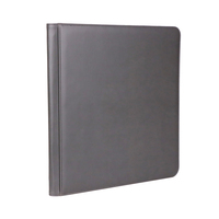 Carpeta de tarjetas con cargador superior de 12 bolsillos Álbum Proveedor verificado Carpeta de cremallera de cuero PU Premium personalizada Carpetas de cargador superior