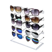 Présentoir à lunettes en acrylique transparent sur mesure, réglable en hauteur, double rangée, support 10 paires, pour comptoir de magasin d'optique, Chine
