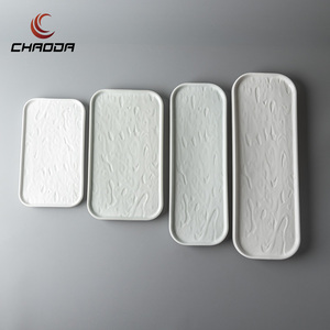 Plato <span class=keywords><strong>de</strong></span> Sushi <span class=keywords><strong>de</strong></span> porcelana plana estilo Mars personalizado, juego <span class=keywords><strong>de</strong></span> vajilla, plato creativo con patrón oblongo para el hogar, bodas, hoteles - Product Image 1