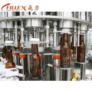 2024 Hot Sale Full Automatic Glass Bottle Whisky Beer Wine Filling Machine Carbonated Drink Juice Liquid Production Line