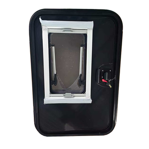 <span class=keywords><strong>Puerta</strong></span> Redonda Negra Personalizada para Autocaravana, Remolque o <span class=keywords><strong>Caravana</strong></span>, con Ventana Abrible, Persiana y <span class=keywords><strong>Mosquitera</strong></span> - Product Image 2