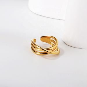 Anillos Ajustables Minimalistas de Acero Inoxidable con Baño de Oro de 18k para Mujer, Regalo de San Valentín para Compromiso o Boda - Product Image 4
