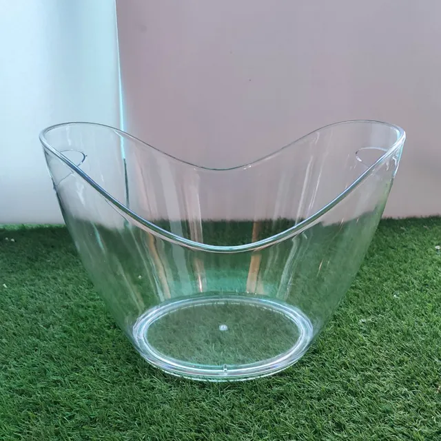 Cubo de plástico transparente para beber, 6 botellas, champán, cerveza, acrílico, cubos de hielo, refrigeradores, venta al por mayor