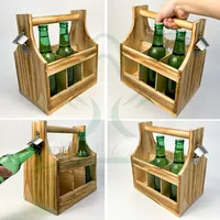 Boîte de rangement de bouteilles de vin, en bois froncé de style rustique, caddie en bois, présentoir de boissons, porte-bière et Soda, 1 pièce