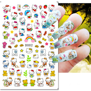Autocollants pour ongles mignons de dessin animé KT Cat, autocollants 3D pour manucure, appliques Hello Kitty pour la décoration des ongles, vente chaude - Product Image 1