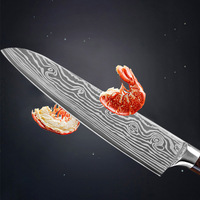 Couteau de cuisine multifonctionnel pour sashimi de chef japonais, acier inoxydable, lame de 8 1/2 pouces, ambidextre, passe au lave-vaisselle, moderne