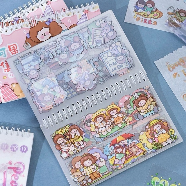 Collecting Sticker Silicone Cute Notebook Double Sided Reusable Decorative Stickers Book